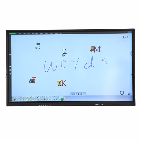 Tela de TV em sala de aula 4K de fábrica OEM Tela plana interativa Escrita digital LCD Quadro branco com tela sensível ao toque Placa inteligente para ensino e reuniões